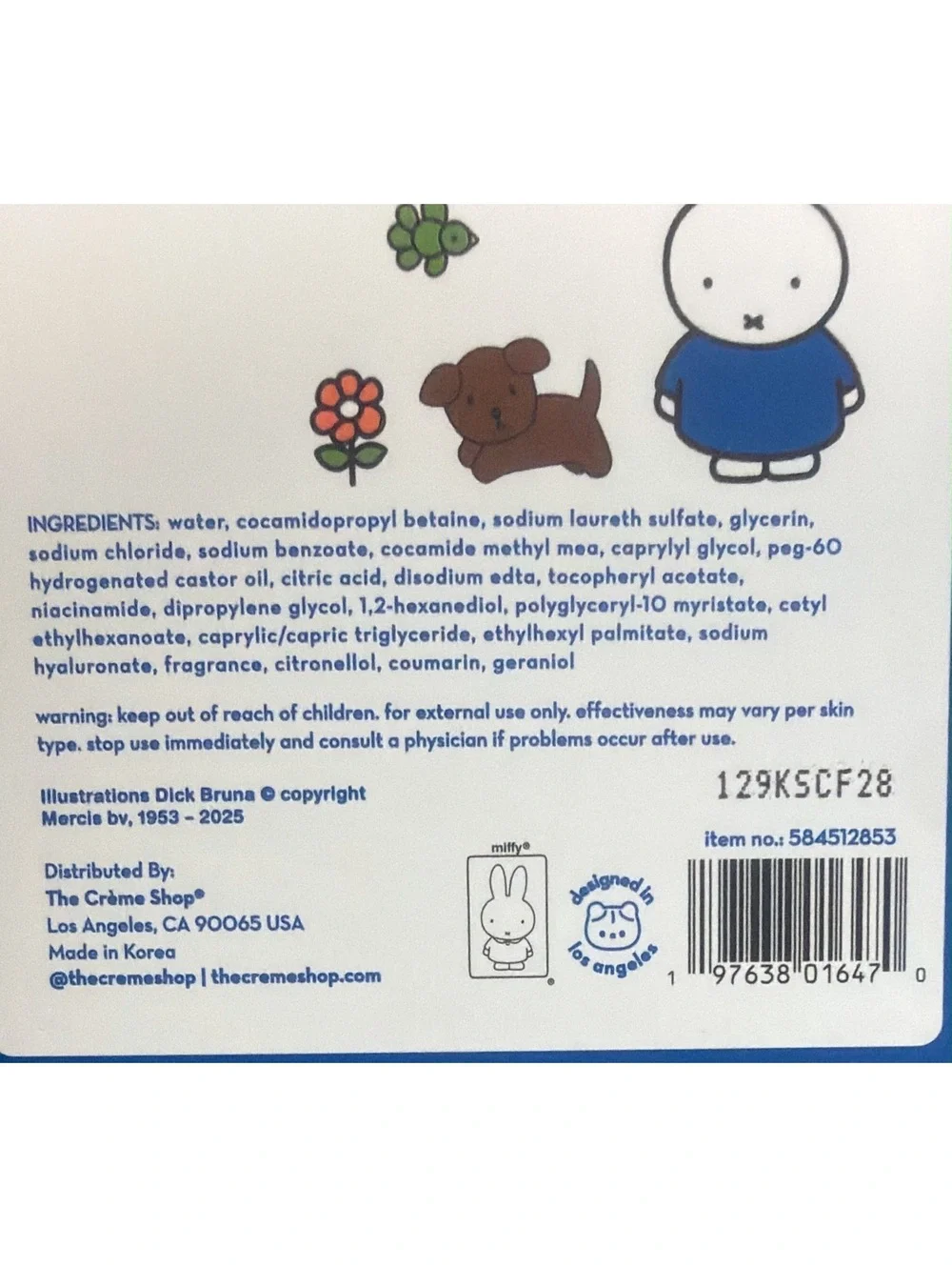 NWT The Crème Shop Miffy Sweet Wonder Shower Gel 01